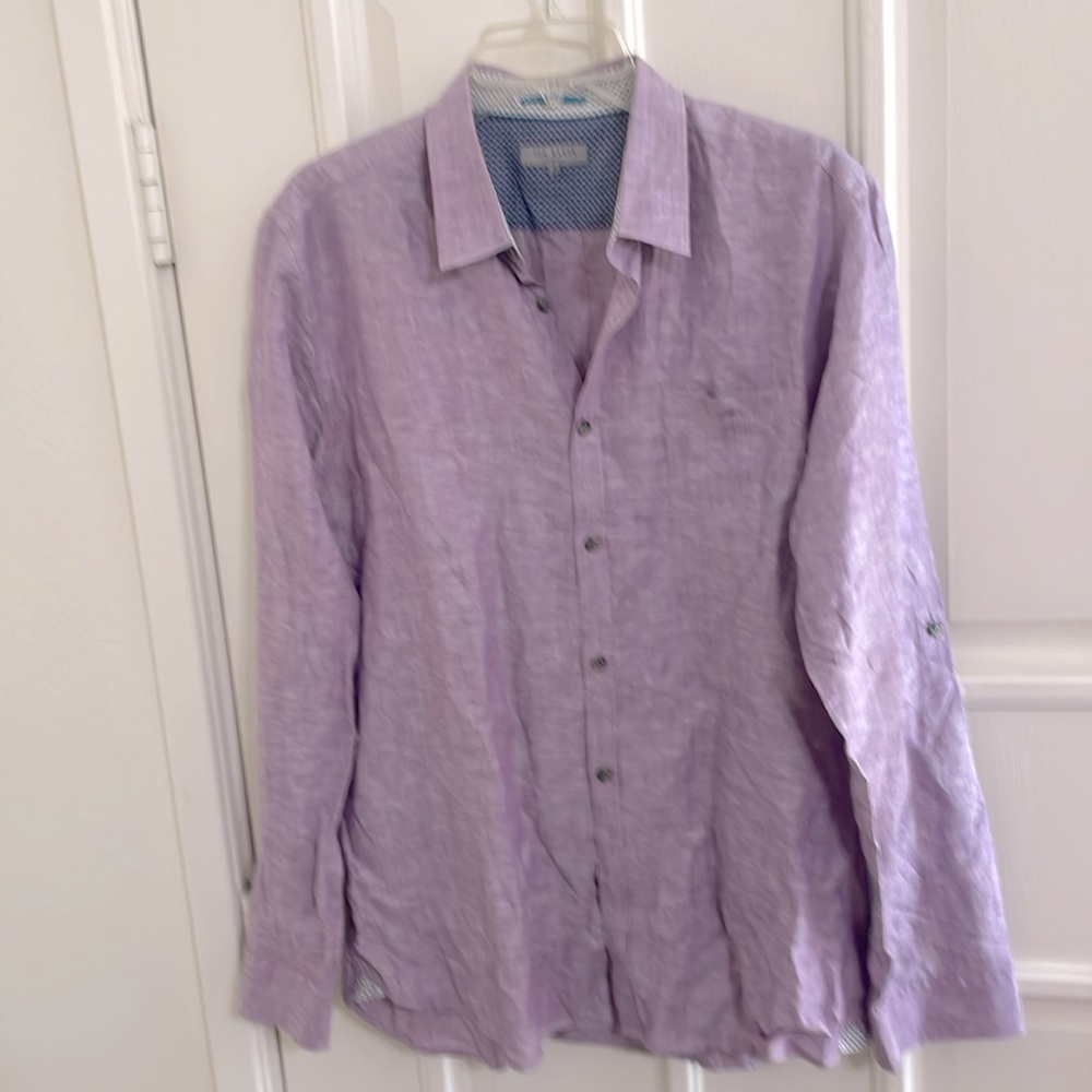 Ted Baker Linen flip cuff shirt Sz L